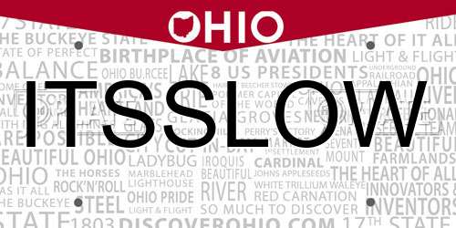 ITSSLOW Ohio License Plate