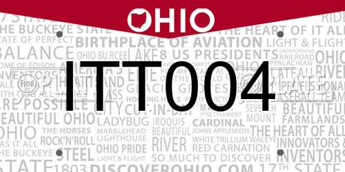 ITT004 Ohio License Plate