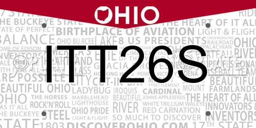ITT26S Ohio License Plate