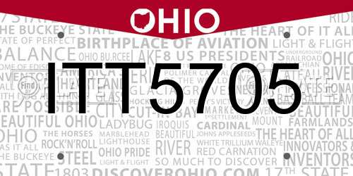 ITT5705 Ohio License Plate