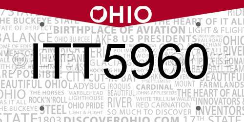 ITT5960 Ohio License Plate