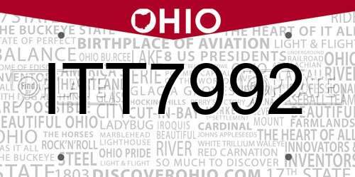 ITT7992 Ohio License Plate