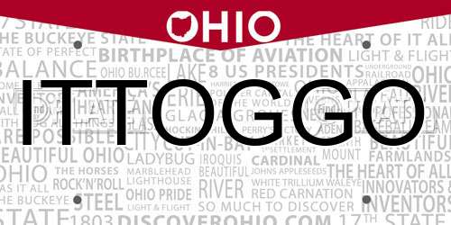 ITTOGGO Ohio License Plate