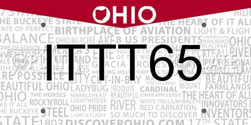ITTT65 Ohio License Plate