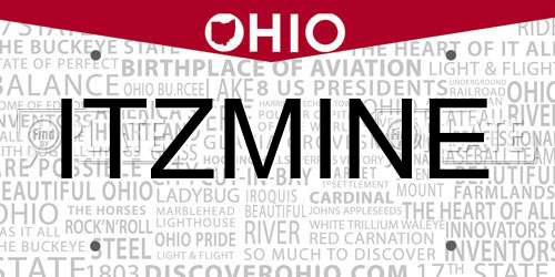 ITZMINE Ohio License Plate