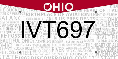 IVT697 Ohio License Plate