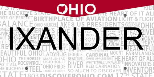IXANDER Ohio License Plate