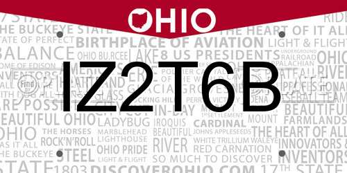 IZ2T6B Ohio License Plate