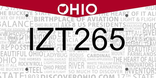 IZT265 Ohio License Plate