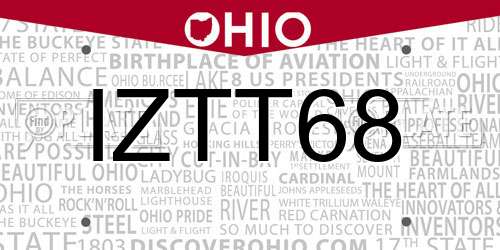 IZTT68 Ohio License Plate