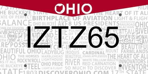 IZTZ65 Ohio License Plate