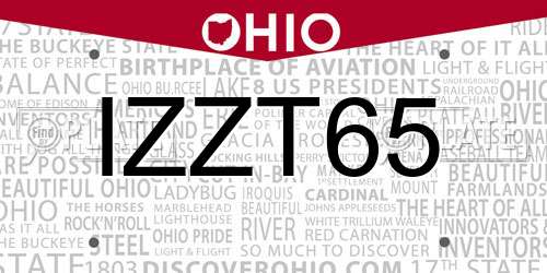 IZZT65 Ohio License Plate