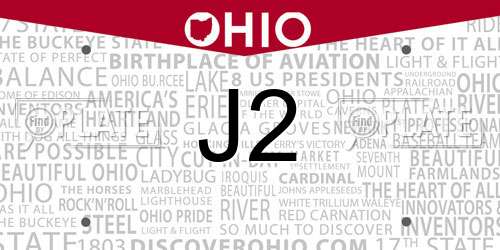 J2 Ohio License Plate