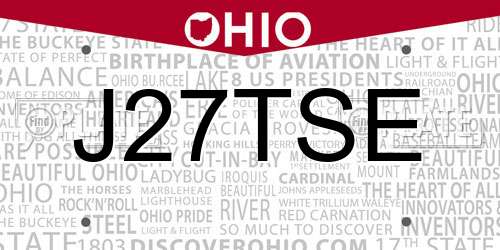 J27TSE Ohio License Plate