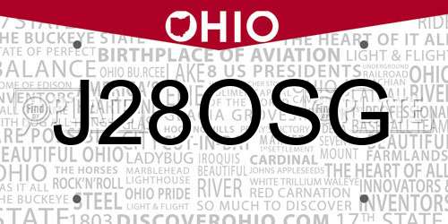 J28OSG Ohio License Plate