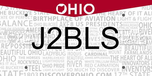 J2BLS Ohio License Plate