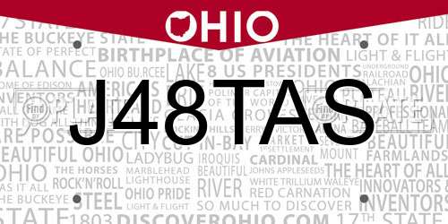 J48TAS Ohio License Plate