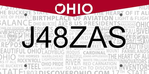 J48ZAS Ohio License Plate