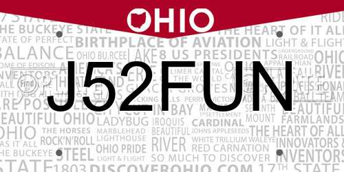 J52FUN Ohio License Plate