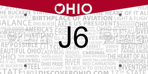 J6 Ohio License Plate