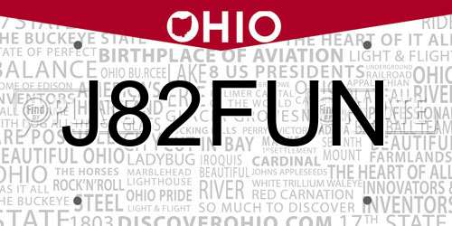 J82FUN Ohio License Plate