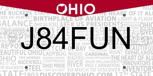 J84FUN Ohio License Plate