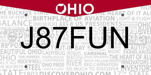 J87FUN Ohio License Plate