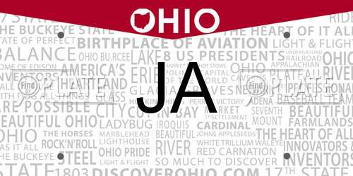 JA Ohio License Plate