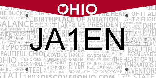 JA1EN Ohio License Plate