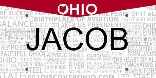 JACOB Ohio License Plate