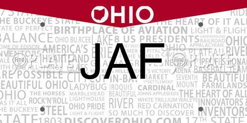 JAF Ohio License Plate
