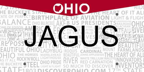 JAGUS Ohio License Plate