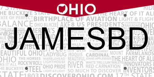 JAMESBD Ohio License Plate