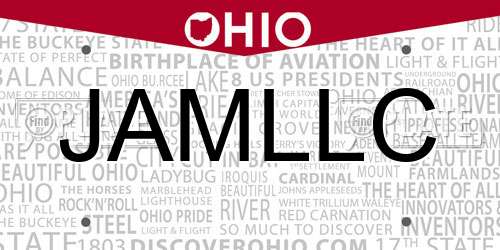 JAMLLC Ohio License Plate