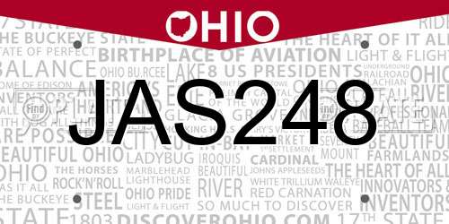 JAS248 Ohio License Plate