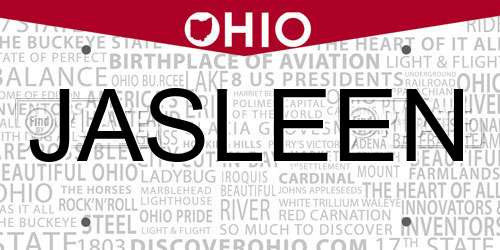 JASLEEN Ohio License Plate