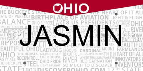 JASMIN Ohio License Plate