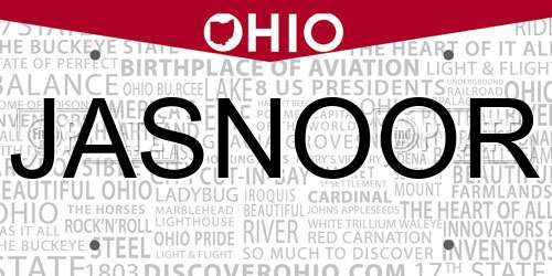 JASNOOR Ohio License Plate