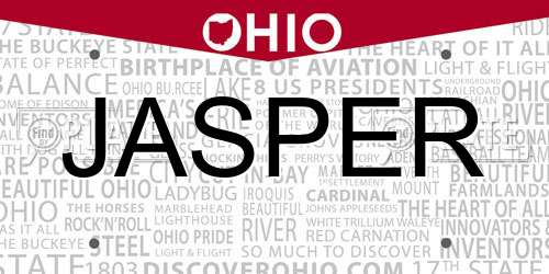 JASPER Ohio License Plate