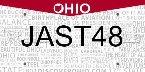 JAST48 Ohio License Plate
