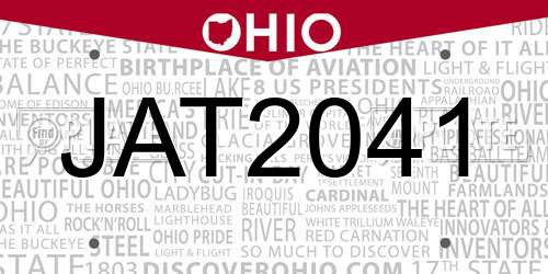 JAT2041 Ohio License Plate