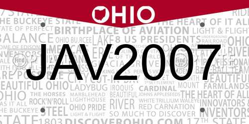 JAV2007 Ohio License Plate
