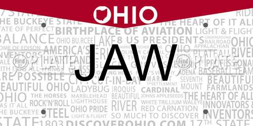 JAW Ohio License Plate