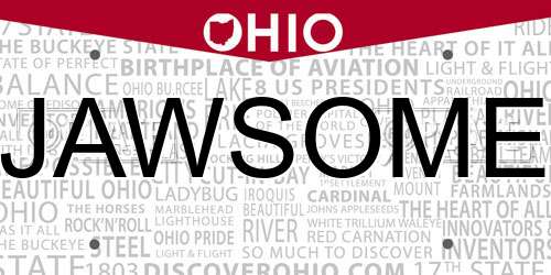 JAWSOME Ohio License Plate