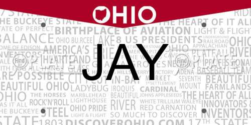 JAY Ohio License Plate