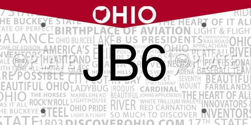 JB6 Ohio License Plate
