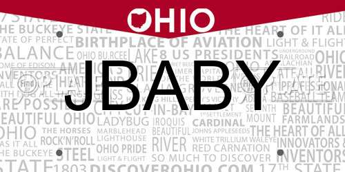 JBABY Ohio License Plate