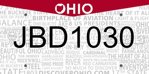 JBD1030 Ohio License Plate
