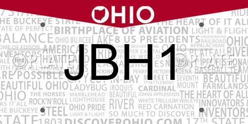 JBH1 Ohio License Plate