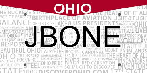 JBONE Ohio License Plate
